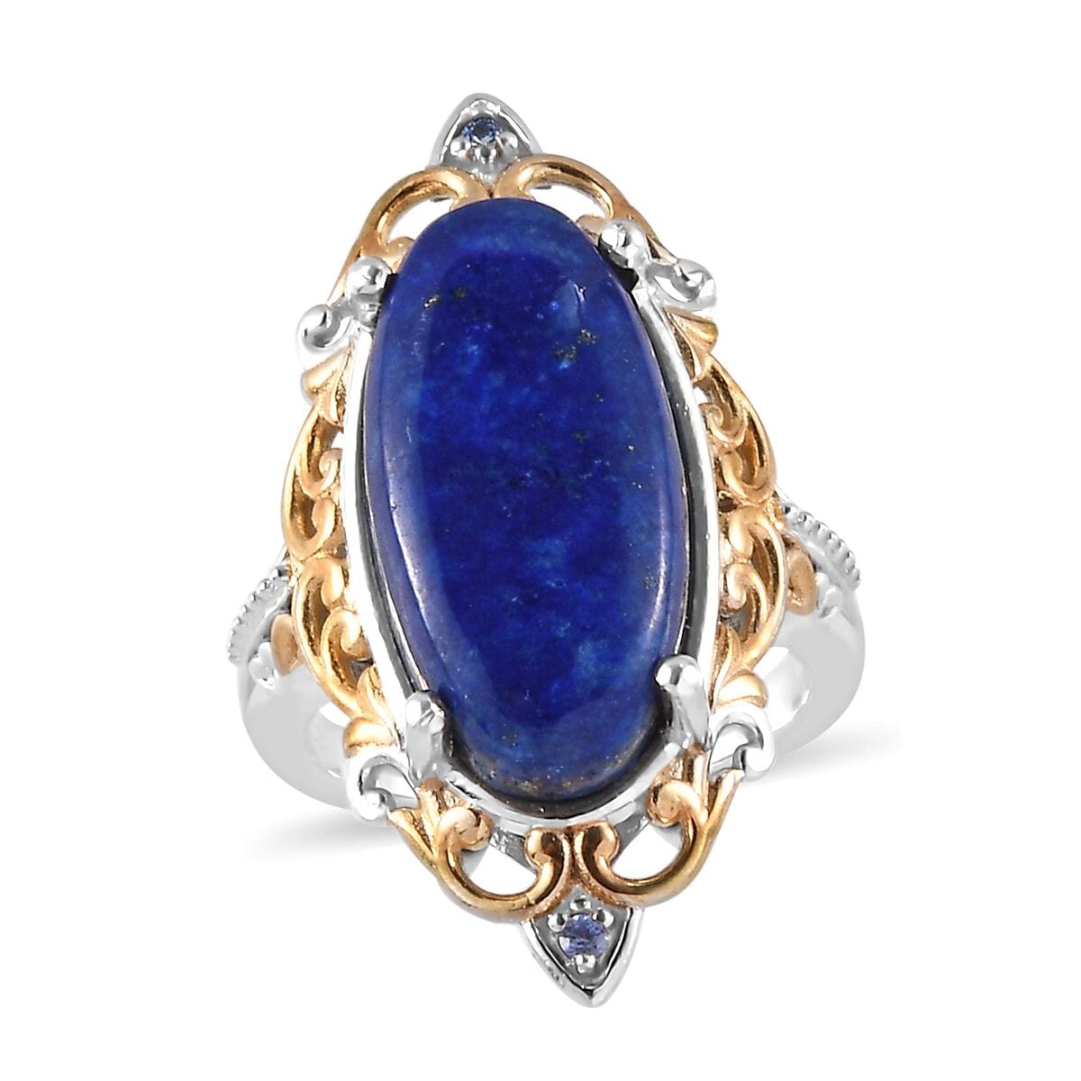 Karis Lapis Lazuli and Tanzanite Ring in 18K YG Plated and Platinum Bond (Size 9.0) 10.00 ctw image number 0