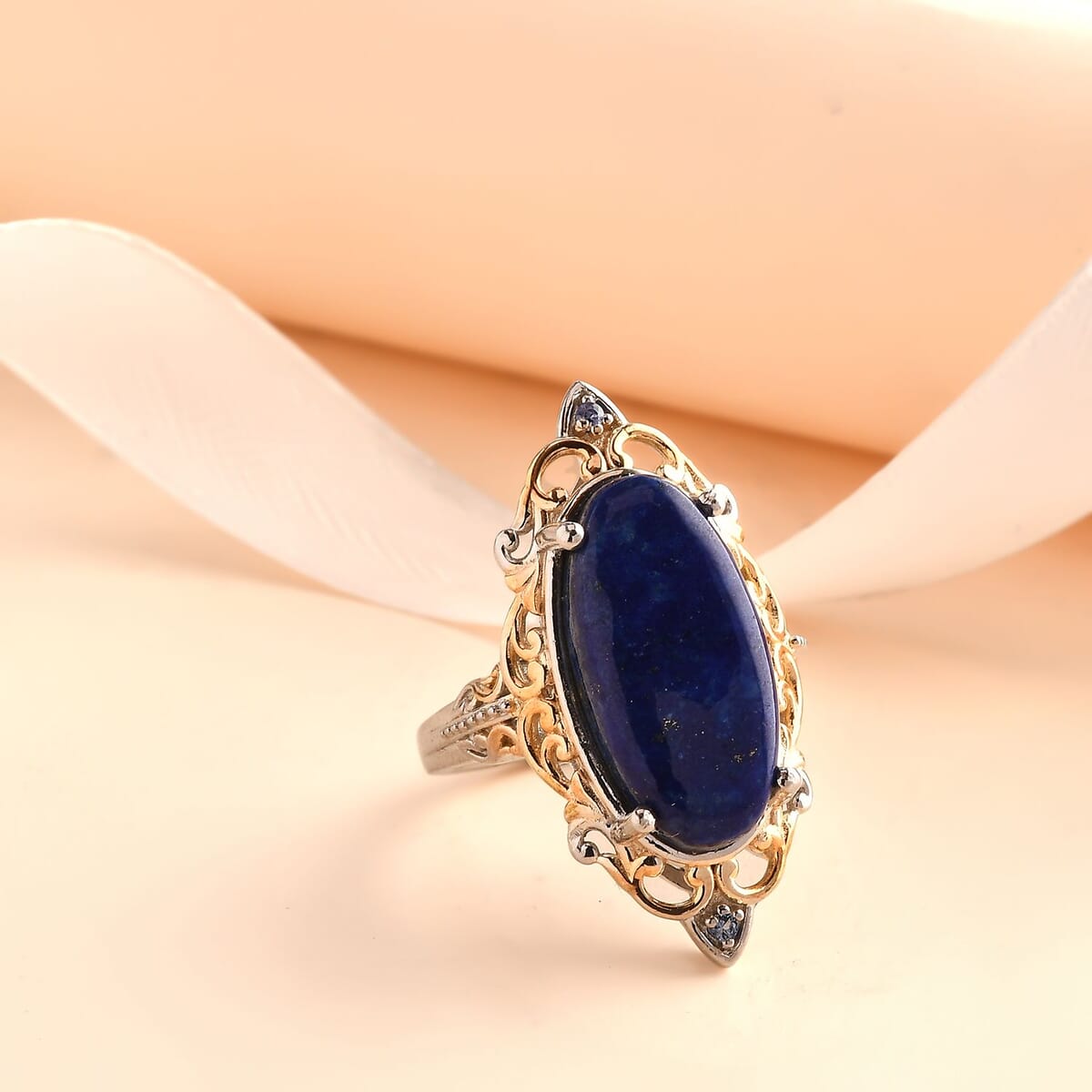 Karis Lapis Lazuli and Tanzanite Ring in 18K YG Plated and Platinum Bond (Size 9.0) 10.00 ctw image number 1
