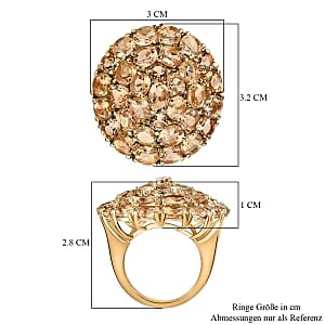Brazilian Citrine 10.80 ctw Cluster Ring in ION Plated YG Stainless Steel (Size 9.0)