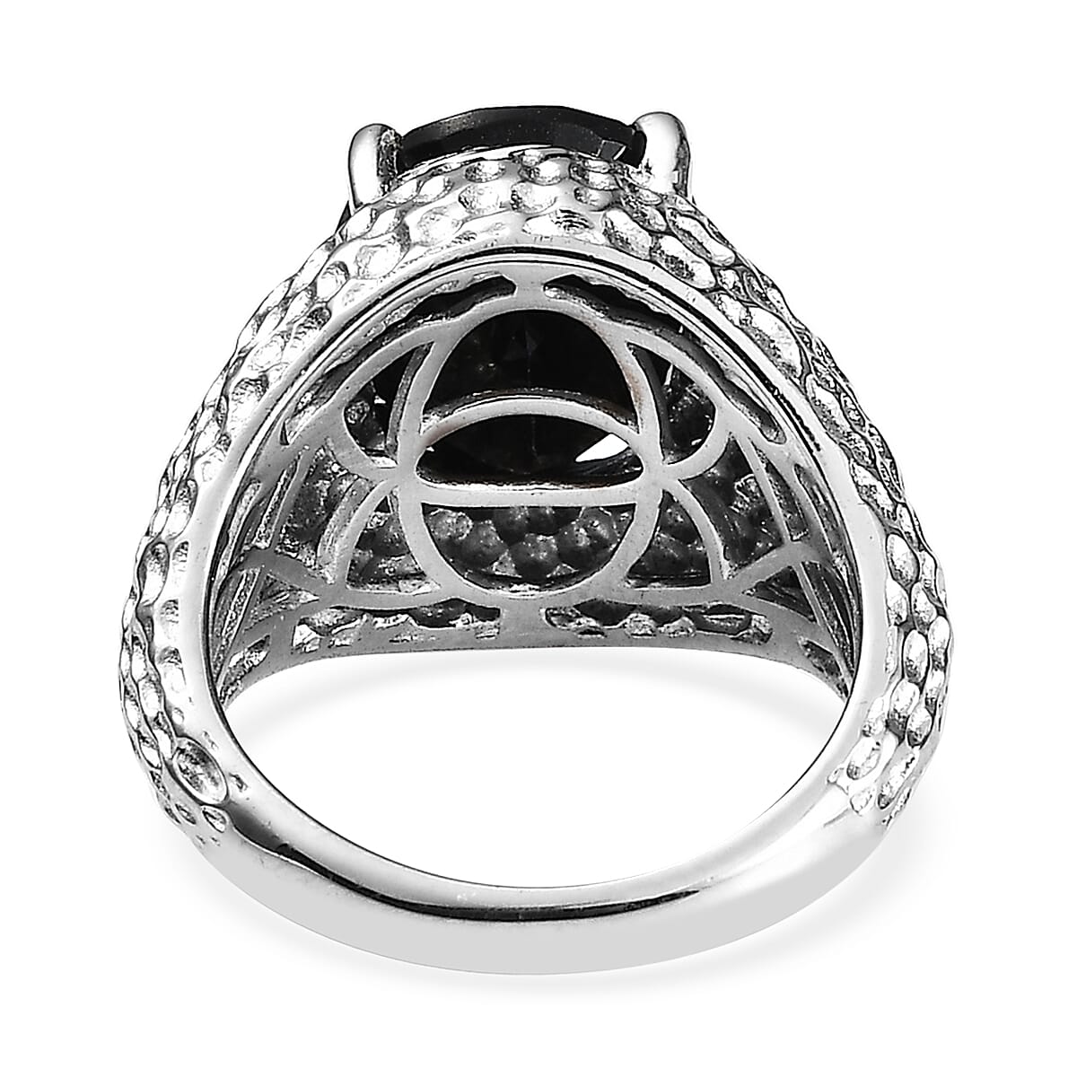 Karis California Black Jade Solitaire Ring in Platinum Bond (Size 7.0) 4.80 ctw image number 4