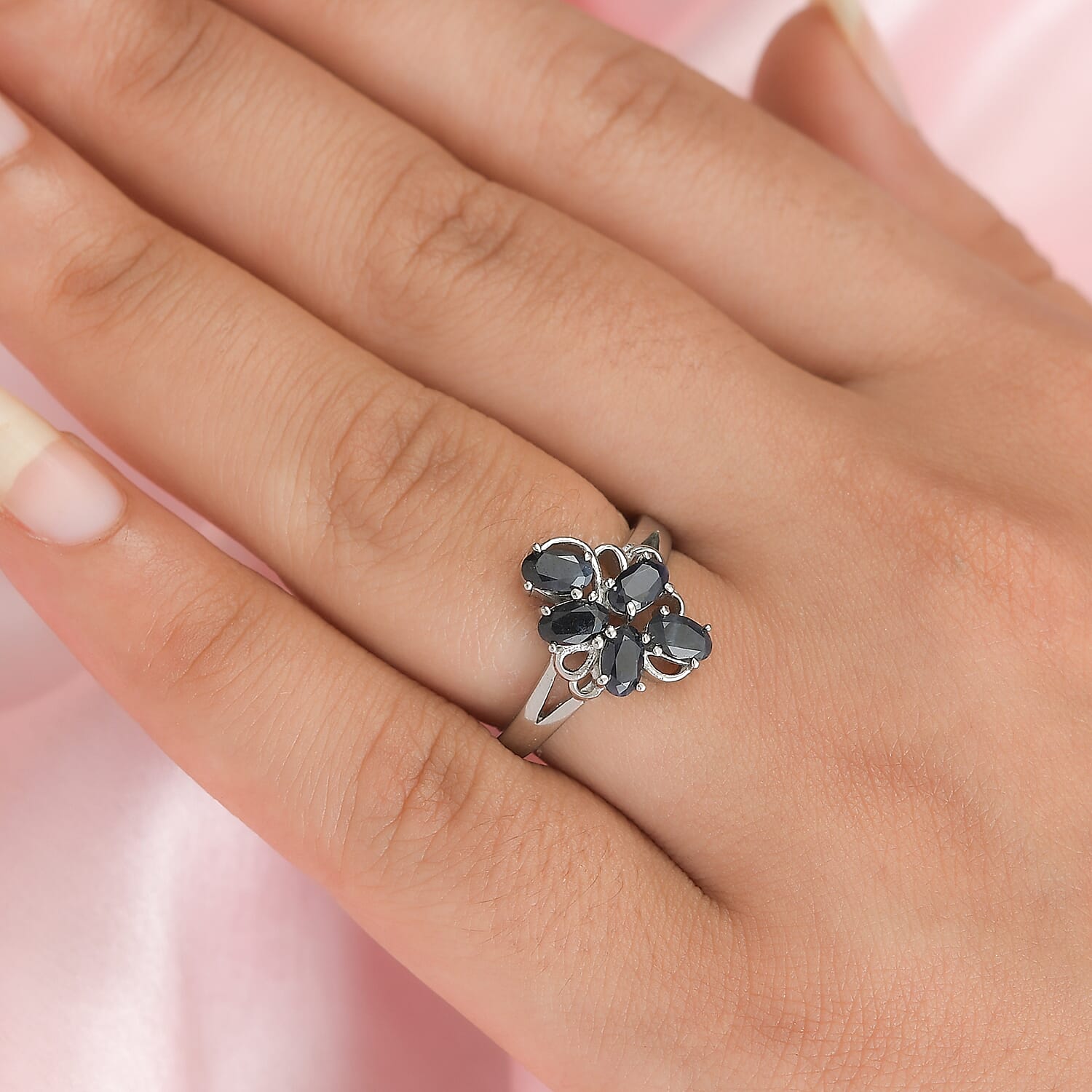 Midnight Sapphire Ring in Stainless Steel (Size 10.0) 1.50 ctw
