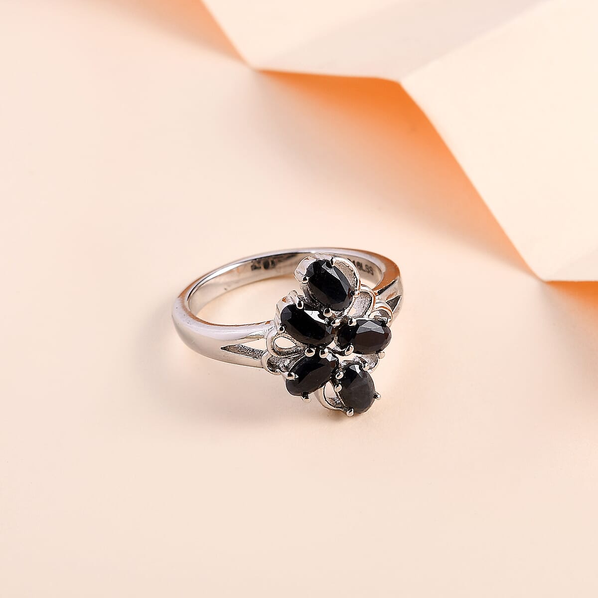 Midnight Sapphire Ring in Stainless Steel (Size 8.0) 1.50 ctw image number 1