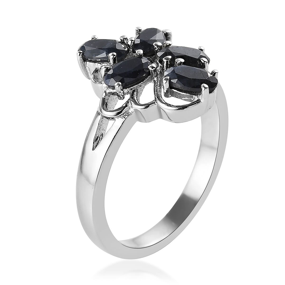 Midnight Sapphire Ring in Stainless Steel (Size 8.0) 1.50 ctw image number 3