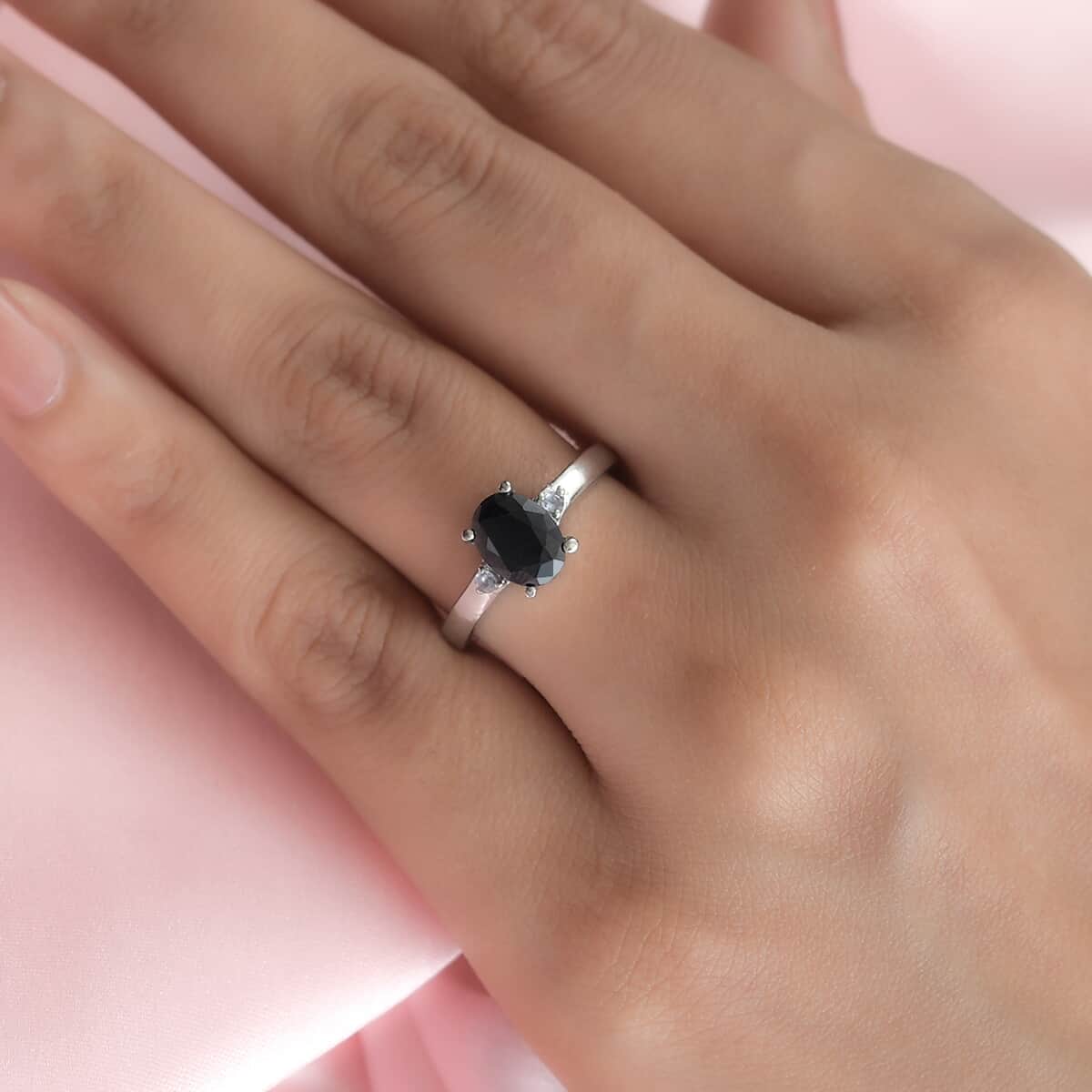 Midnight Sapphire and Tanzanite Ring in Stainless Steel (Size 10.0) 1.85 ctw image number 2