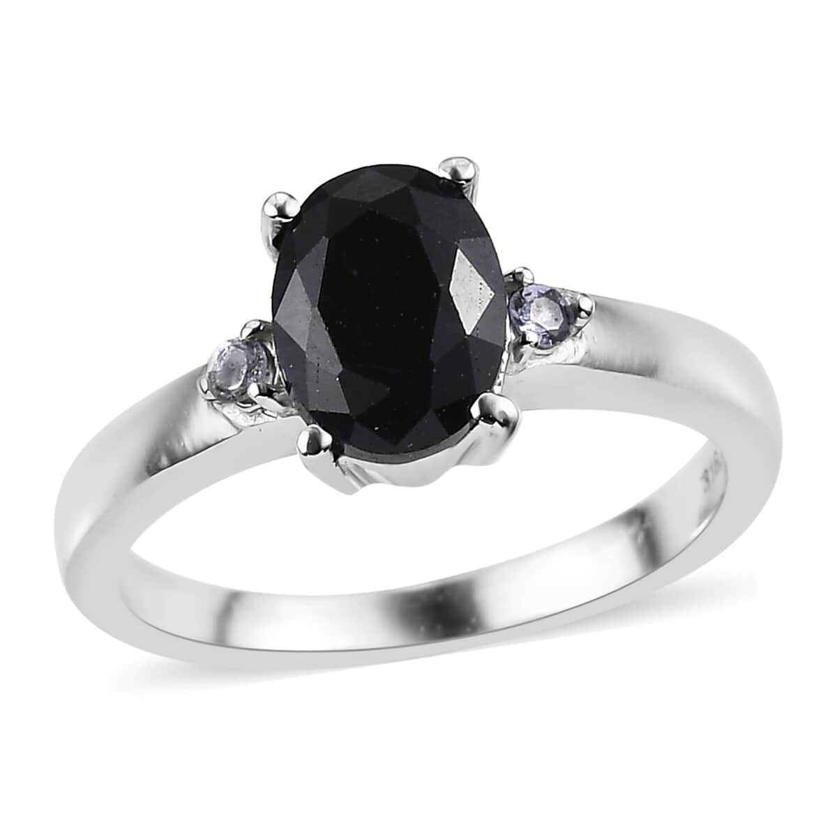 Midnight Sapphire and Tanzanite Ring in Stainless Steel (Size 8.0) 1.85 ctw image number 0