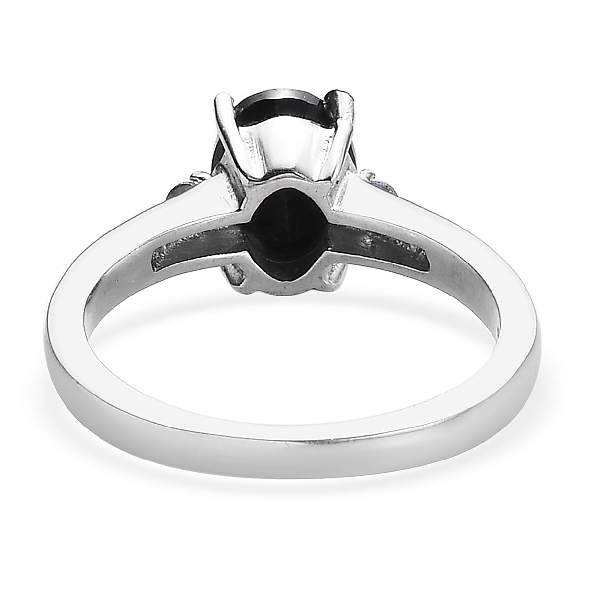 Midnight Sapphire and Tanzanite Ring in Stainless Steel (Size 9.0) 1.85 ctw image number 4