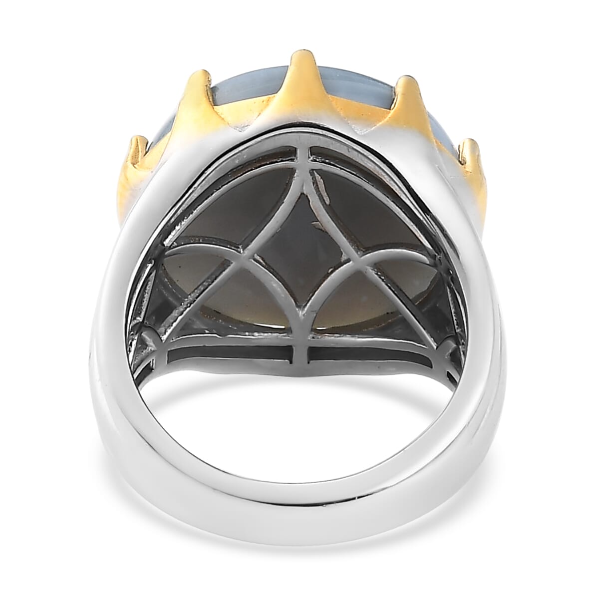 Karis Oregon Blue Opal Solitaire Ring in 18K YG Plated and Platinum Bond 10.35 ctw image number 4