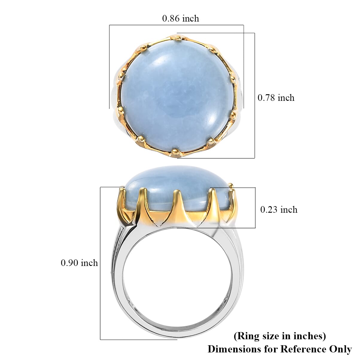 Karis Oregon Blue Opal Solitaire Ring in 18K YG Plated and Platinum Bond 10.35 ctw image number 5