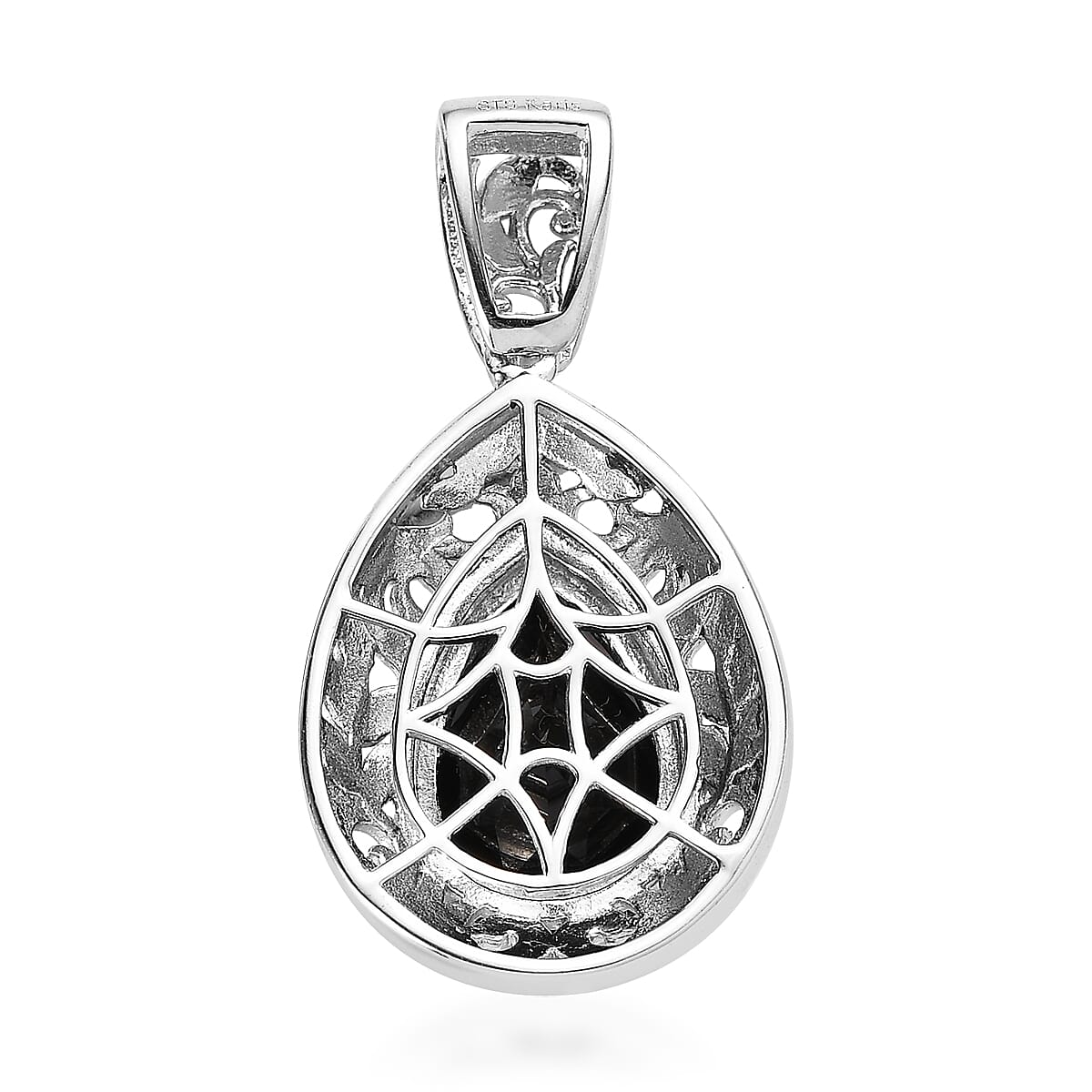 Karis Thai Black Spinel Solitaire Pendant without Chain in Platinum Bond 6.50 ctw