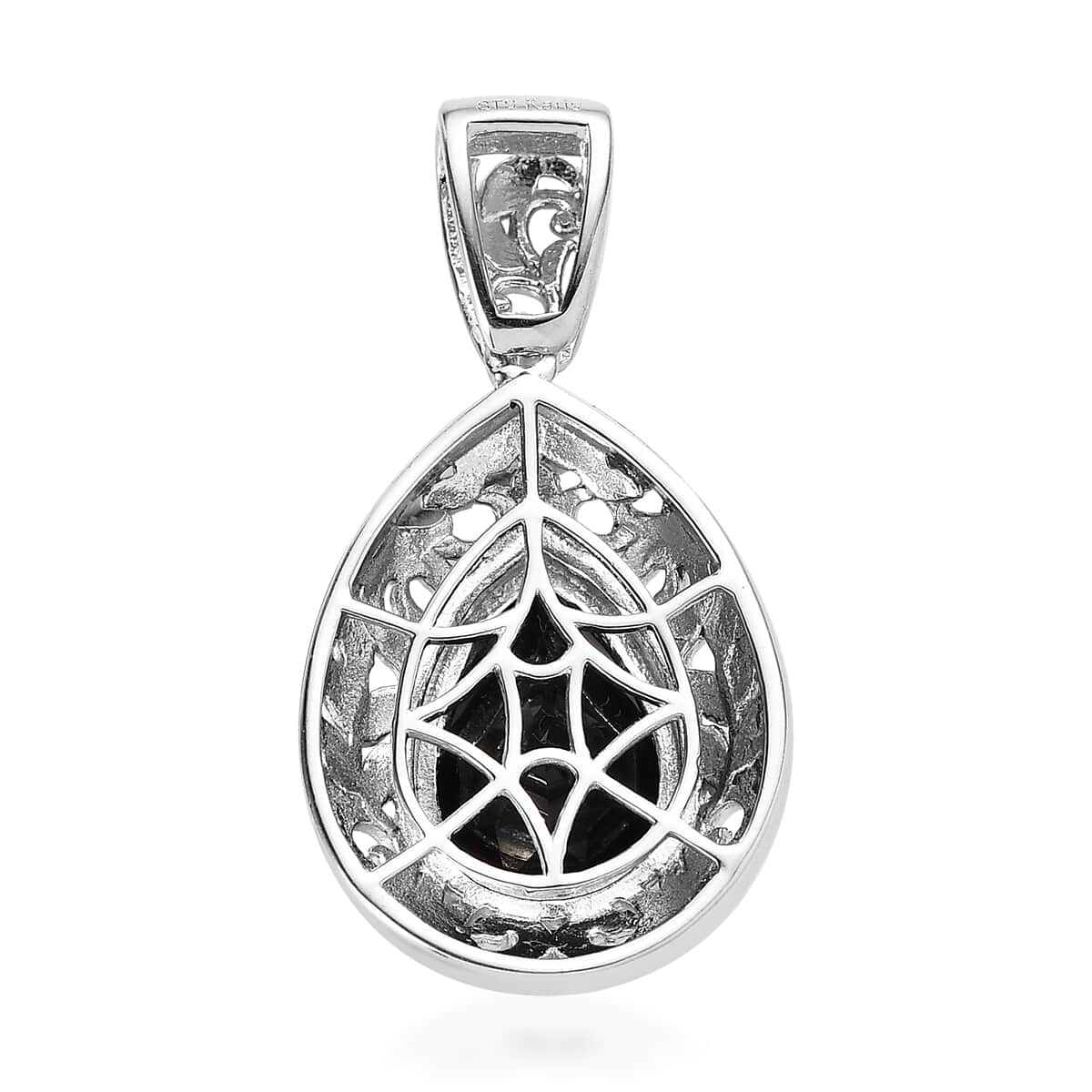 Karis Thai Black Spinel Solitaire Pendant in Platinum Bond 6.50 ctw image number 4