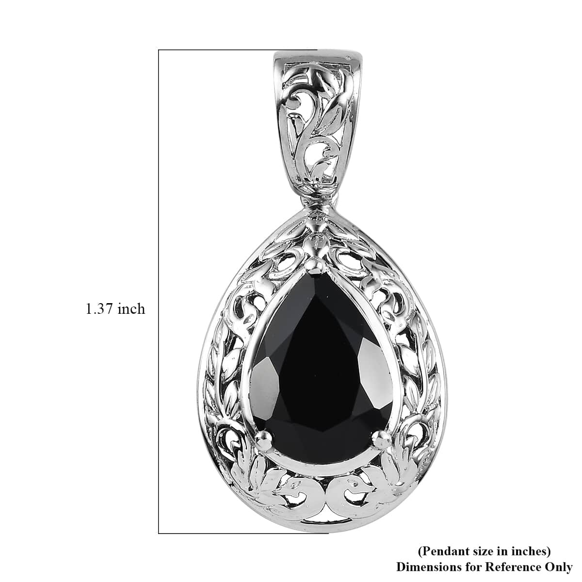 Karis Thai Black Spinel Solitaire Pendant in Platinum Bond 6.50 ctw image number 5