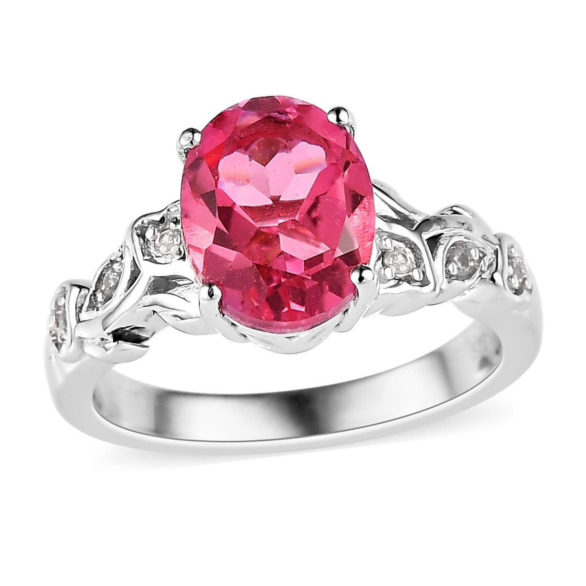 Karis Radiant Orchid Quartz and White Zircon Ring in Platinum Bond 2.20 ctw image number 0