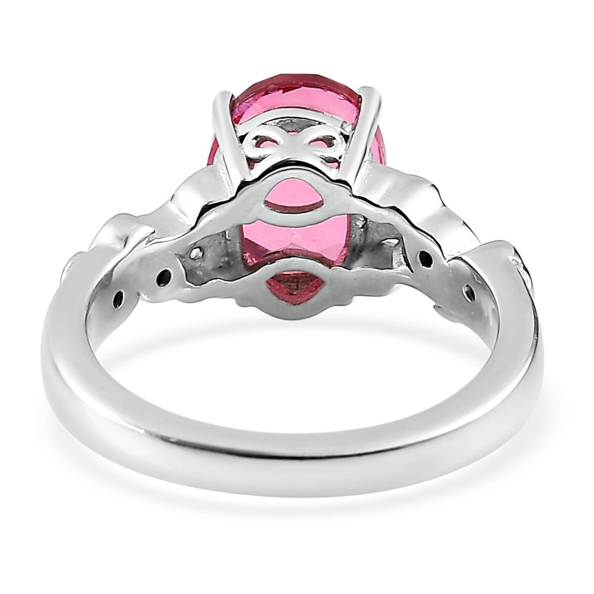 Karis Radiant Orchid Quartz and White Zircon Ring in Platinum Bond 2.20 ctw image number 4
