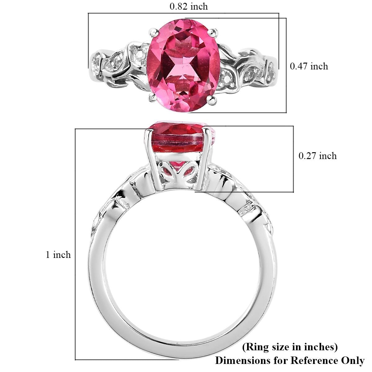 Karis Radiant Orchid Quartz and White Zircon Ring in Platinum Bond 2.20 ctw image number 5
