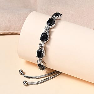 Midnight Sapphire Bolo Bracelet in Stainless Steel 5.50 ctw