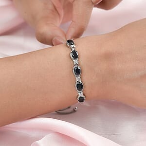 Midnight Sapphire Bolo Bracelet in Stainless Steel 5.50 ctw