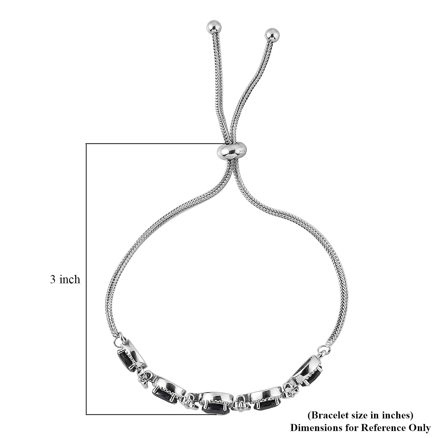 Midnight Sapphire Bolo Bracelet in Stainless Steel 5.50 ctw