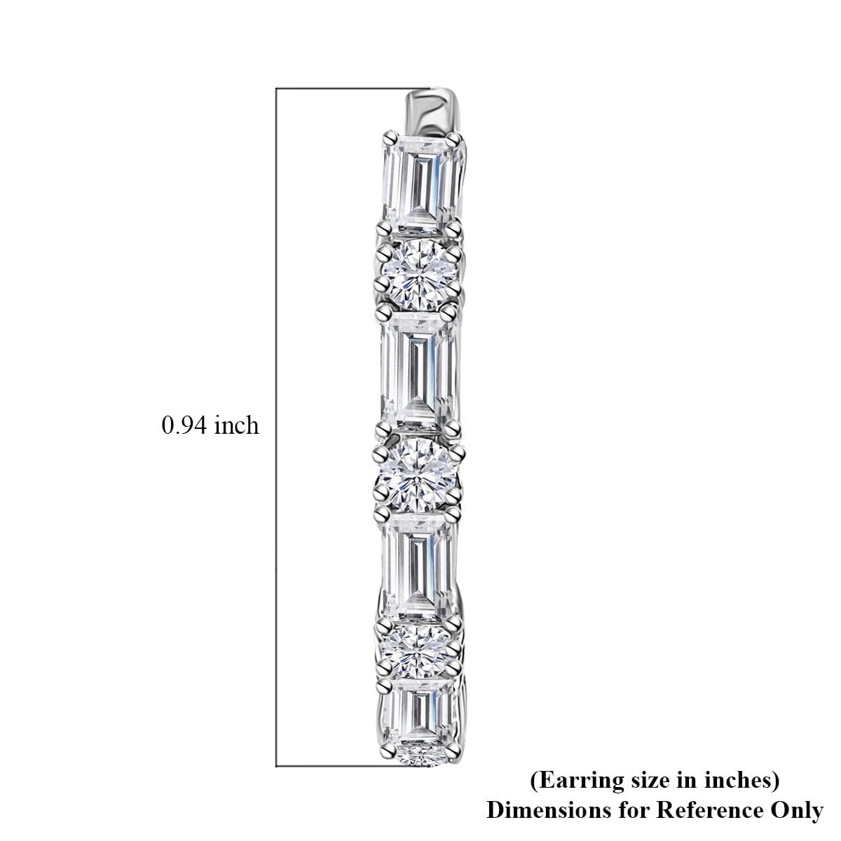 Moissanite Hoop Earrings in Platinum Over Sterling Silver 3.65 ctw image number 5