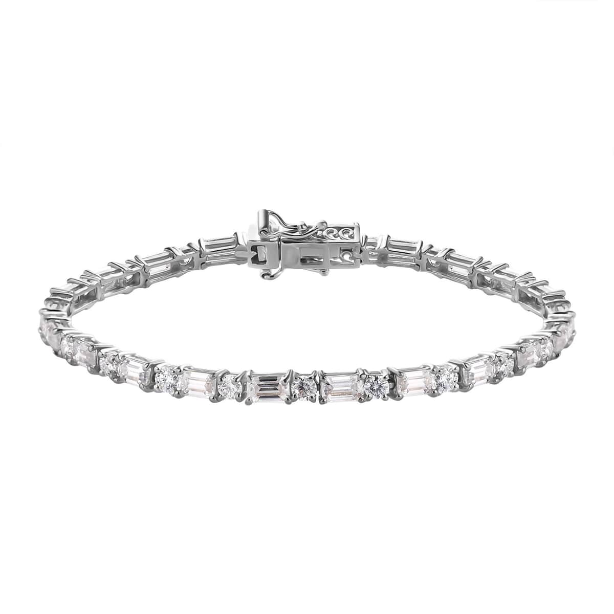 Moissanite Tennis Bracelet in Platinum Over Sterling Silver (7.25 In) 8.15 ctw image number 0