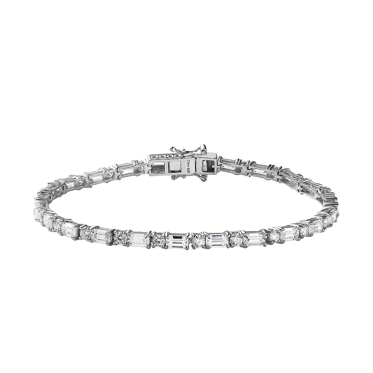 D'Joy Moissanite Tennis Bracelet in Platinum Over Sterling Silver (8.00 In) 8.90 ctw image number 0