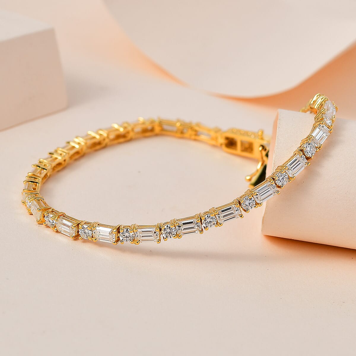 Moissanite Tennis Bracelet in Vermeil Yellow Gold Over Sterling Silver (8.00 In) 8.90 ctw image number 1