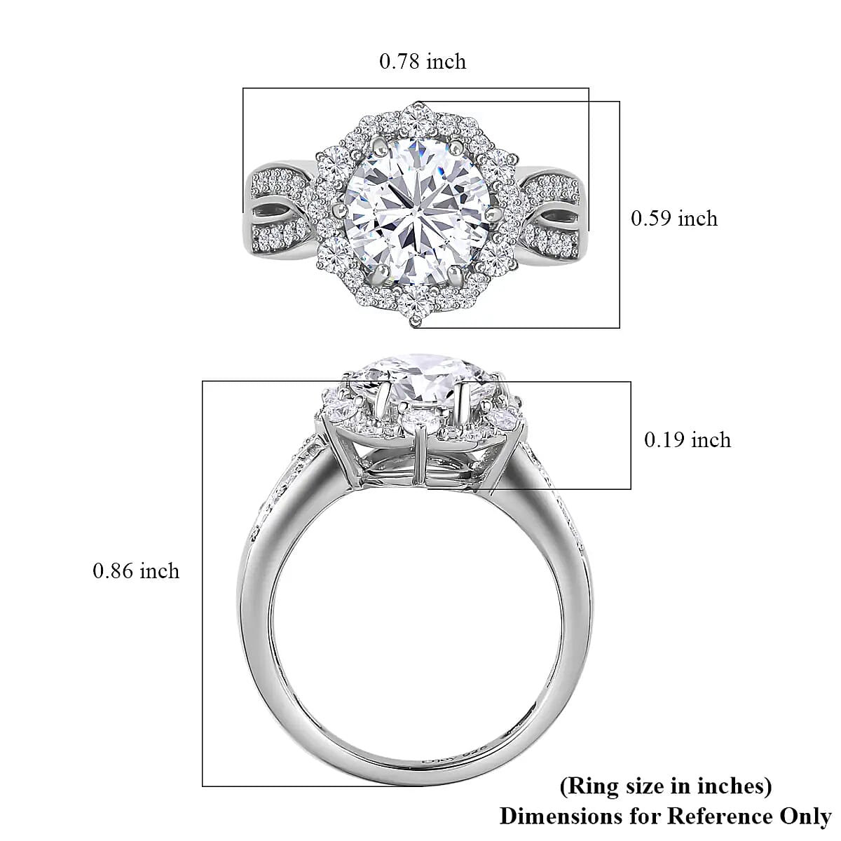 Moissanite Infinity Ring, Platinum Over Sterling Silver Ring, Moissanite Ring, Gifts For Her 2.00 ctw