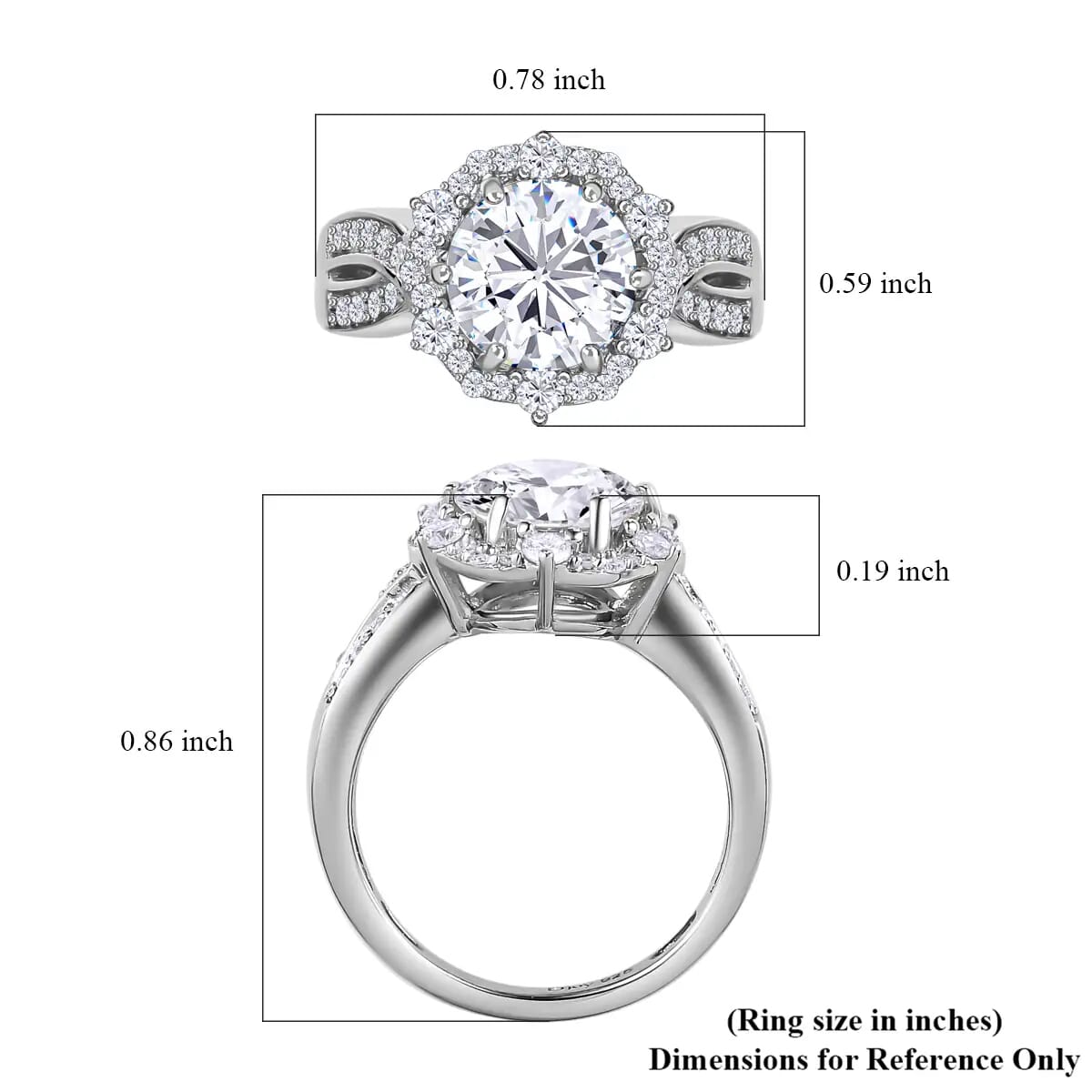 Moissanite Ring in Platinum Over Sterling Silver 2.00 ctw image number 6