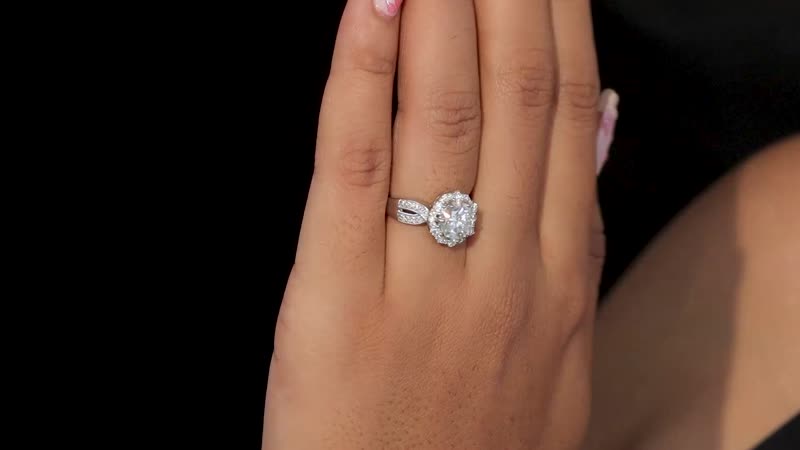 Moissanite Ring in Platinum Over Sterling Silver 2.00 ctw