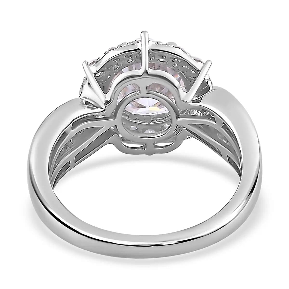 Moissanite Infinity Ring, Platinum Over Sterling Silver Ring, Moissanite Ring, Gifts For Her 2.00 ctw image number 5