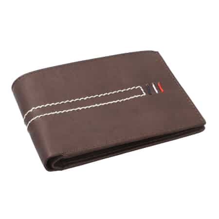 Passage Brown Genuine Leather RFID Bi-Fold Men's Wallet image number 0
