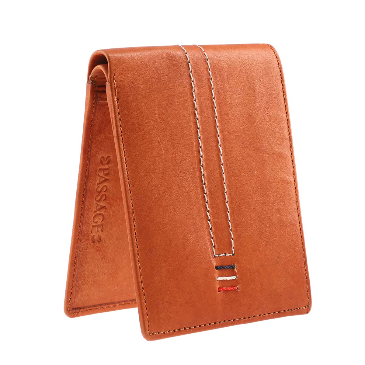 Passage Tan Genuine Leather RFID Bi-Fold Men's Wallet image number 6