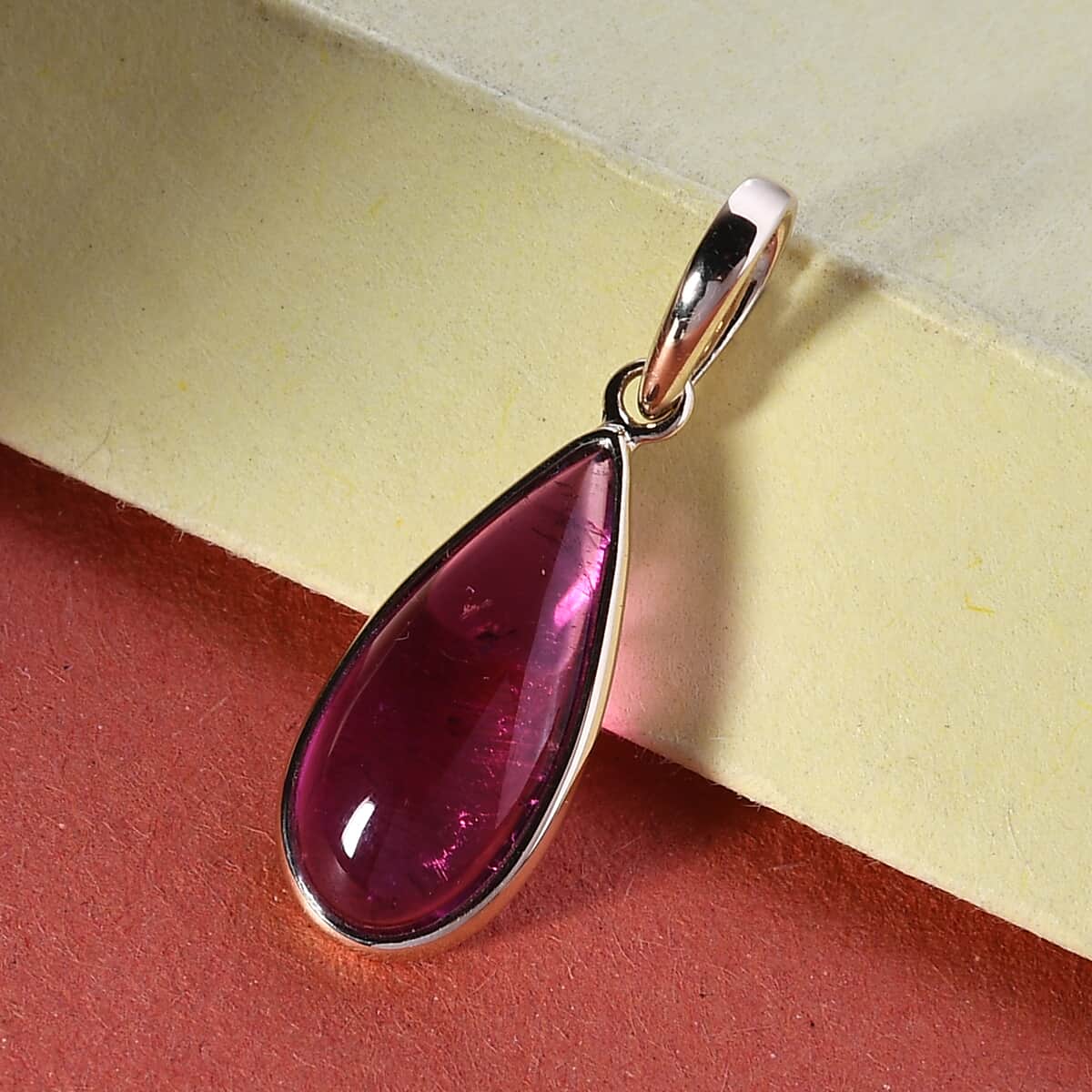 LUXORO 10K Yellow Gold Ouro Fino Rubellite Solitaire Pendant 2.85 ctw image number 1