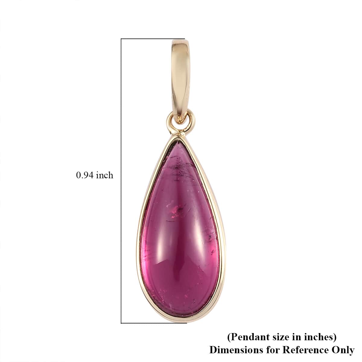 LUXORO 10K Yellow Gold Ouro Fino Rubellite Solitaire Pendant 2.85 ctw image number 5