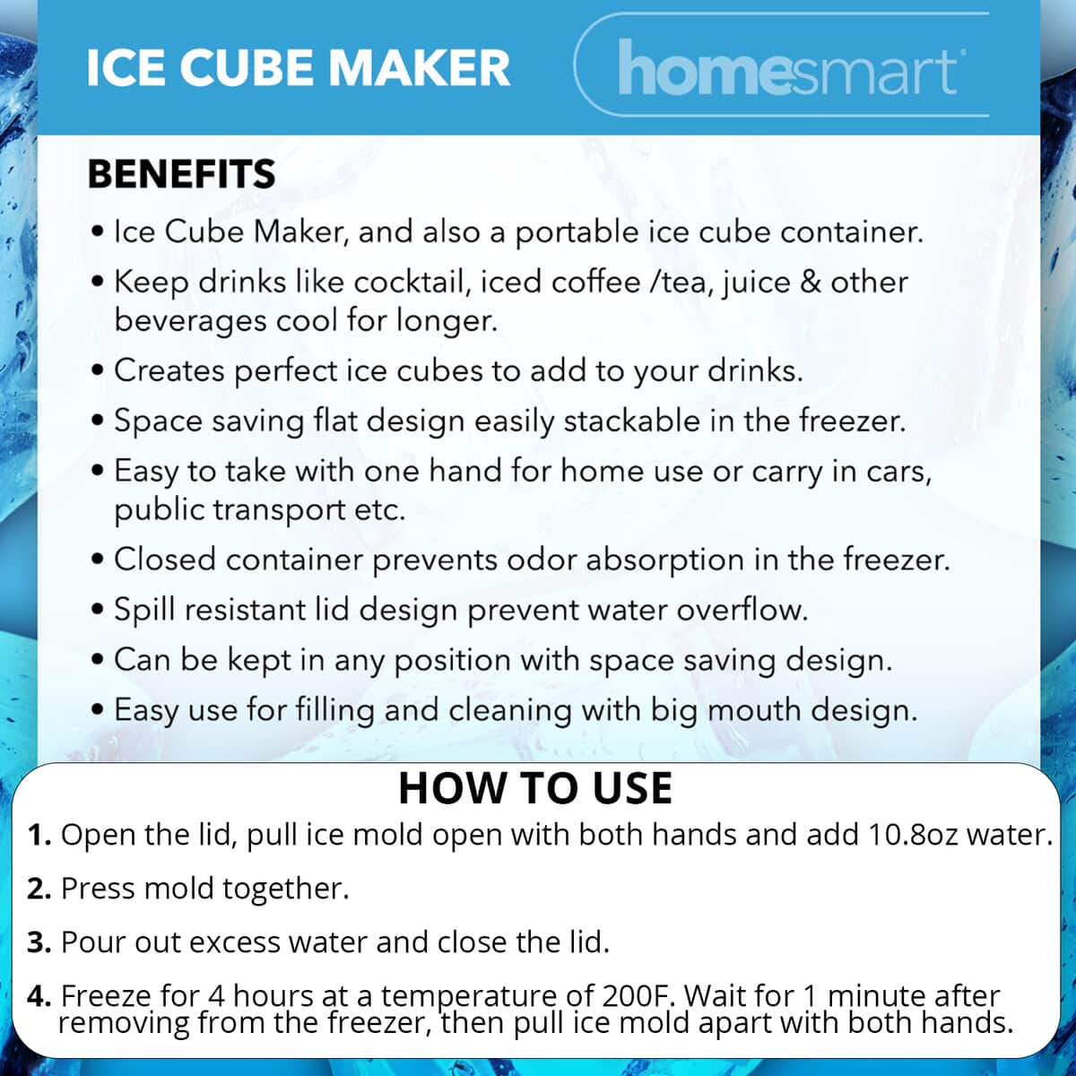 HOMESMART Blue - Ice Cube Making Machine (8.58"x5.12"x1.57") image number 3