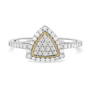 White Diamond 0.50 ctw Ring in Twotone Sterling Silver (Size 5.5)