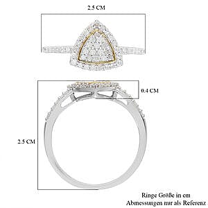 White Diamond 0.50 ctw Ring in Twotone Sterling Silver (Size 5.5)