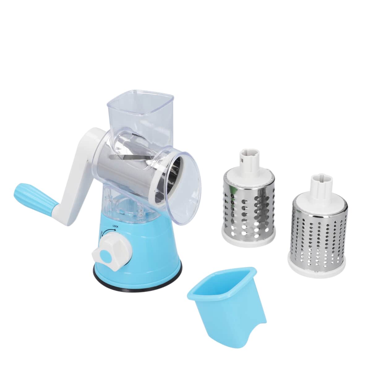 HOMESMART Blue - Vegetable and Fruit Slicer with Interchangeable Stainless Steel Drum Blades (9.84"x9.06") image number 1