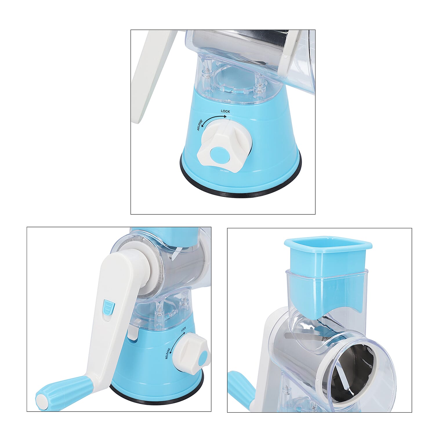 Valentine's Savings Special Homesmart Blue - Vegetable and Fruit Slicer with Interchangeable Stainless Steel Drum Blades