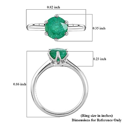 Rhapsody AAAA Kagem Zambian Emerald 1.25 ctw Solitaire Ring in 950 Platinum (Size 7.0) 4.25 Grams