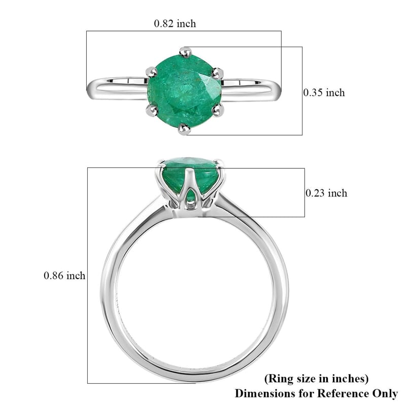 Rhapsody AAAA Kagem Zambian Emerald 1.25 ctw Solitaire Ring in 950 Platinum (Size 7.0) 4.25 Grams
