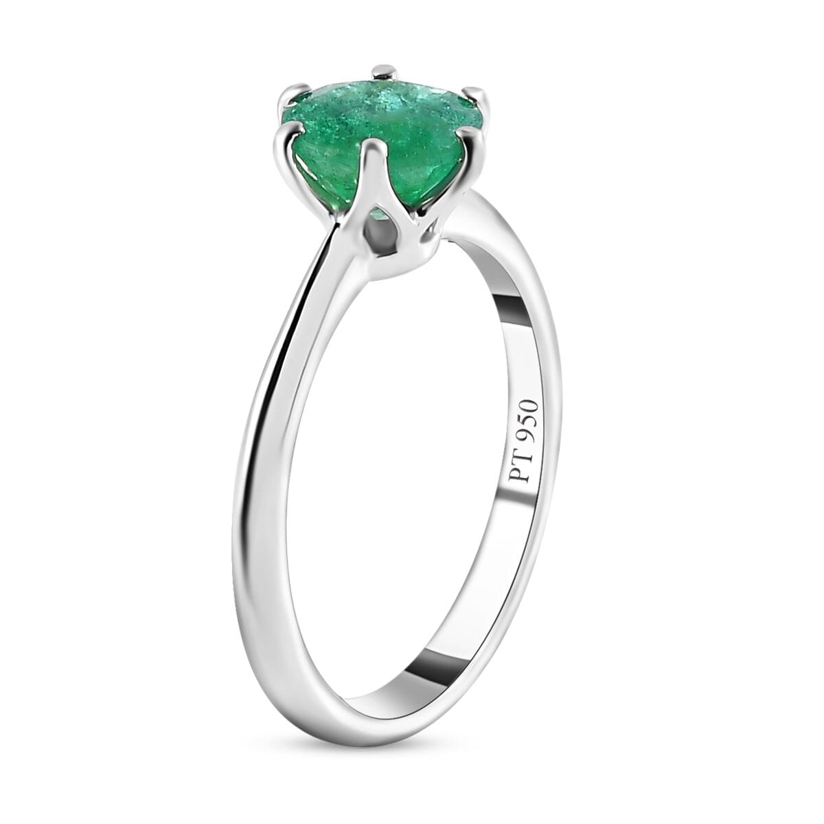 Rhapsody AAAA Kagem Zambian Emerald 1.25 ctw Solitaire Ring in 950 Platinum (Size 9.0) 4.25 Grams image number 3