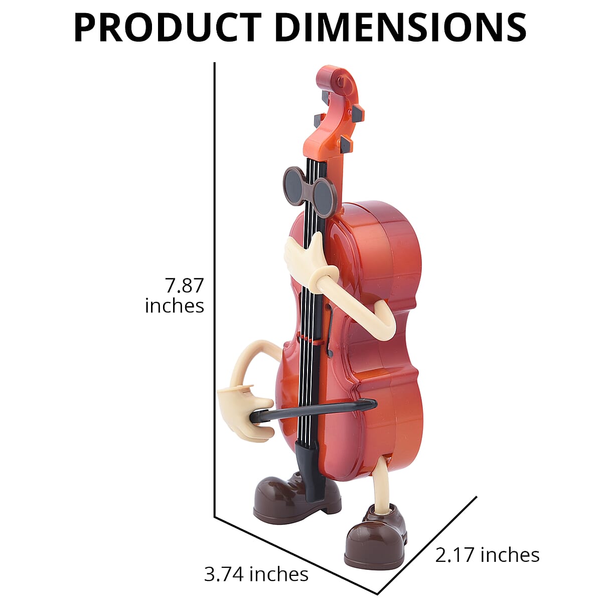 Brown Cello Shape Dancing Music Box image number 3