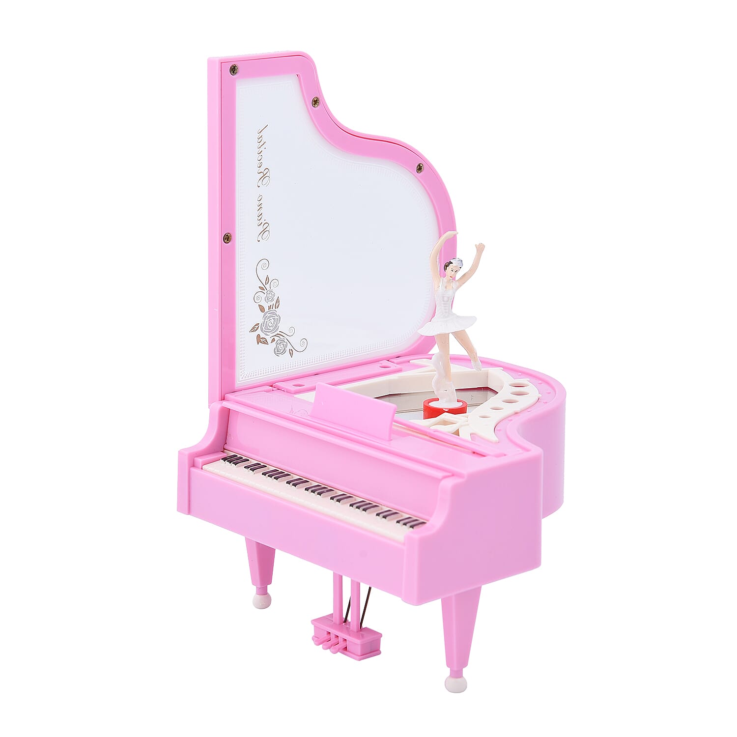 Pink Piano Shape Music Box with Ballerina