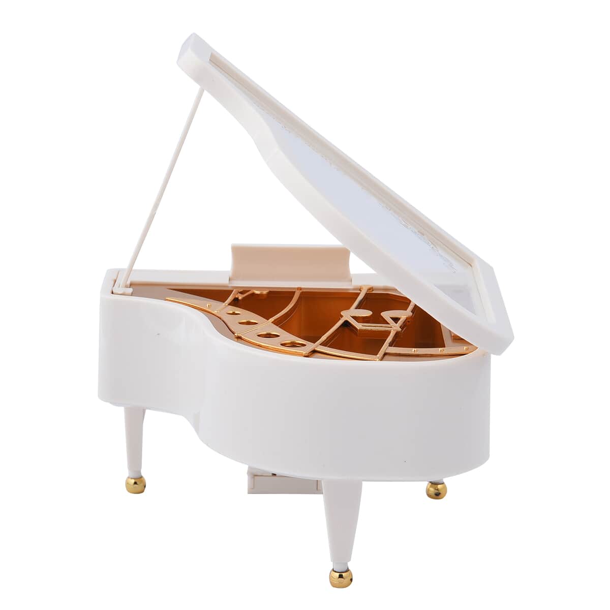 White Piano Shape Music Box image number 2