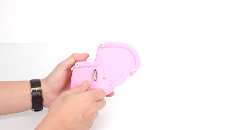 Pink Double Heart Shape Music Box (6.3"x3.94"x2.56")