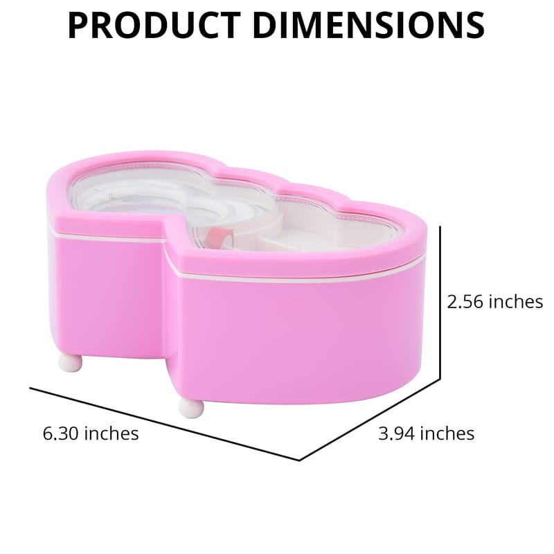 Pink Double Heart Shape Music Box