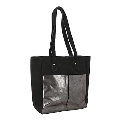 Black Genuine Leather Tote Bag