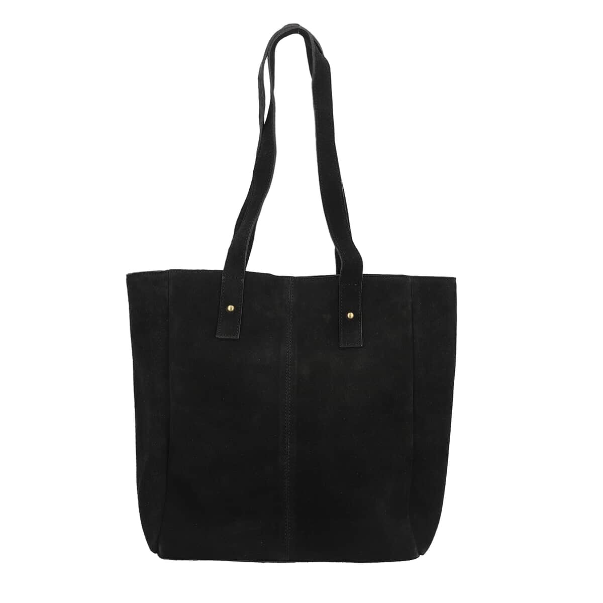 "100% Genuine Leather Tote Bag Color:Black Size: 11.5Lx13Hx4W INCH" image number 4