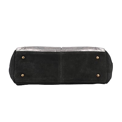 Black Genuine Leather Tote Bag