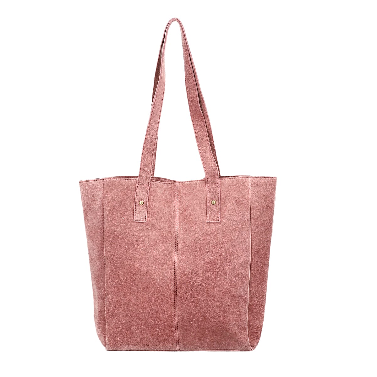 Pink Mauve Genuine Leather Tote Bag image number 4